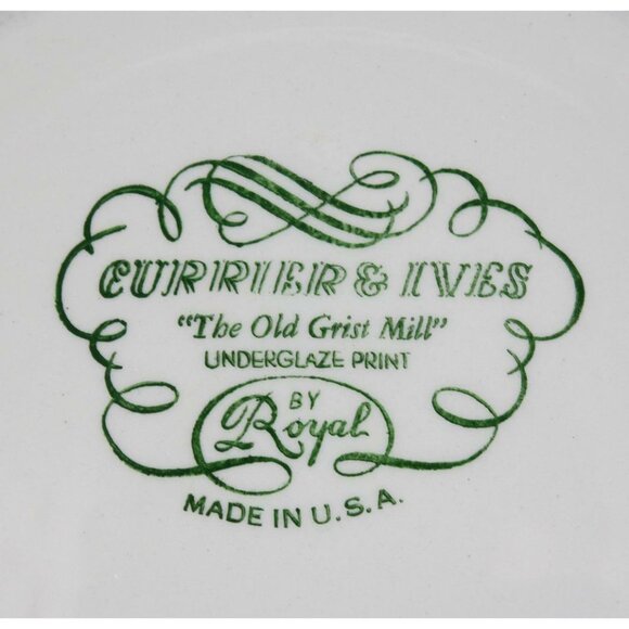 Vtg Royal China USA Currier & Ives Blue Dinner Plate 10" The Old Grist Mill L001 - Picture 2 of 8